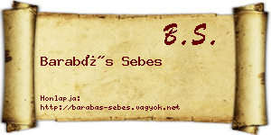 Barabás Sebes névjegykártya